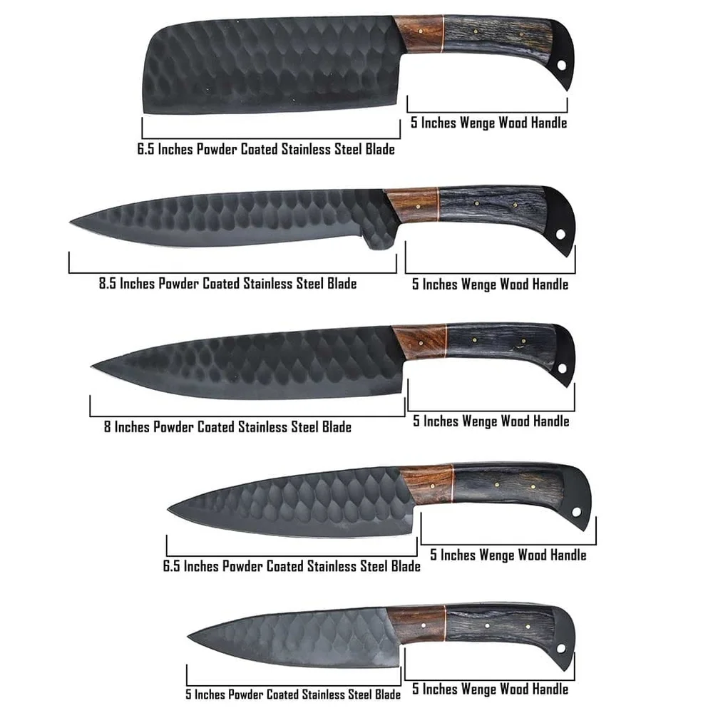 Kitchen Set Handmade knives with Carbon Steel Chef Damascus Knives Set NEW